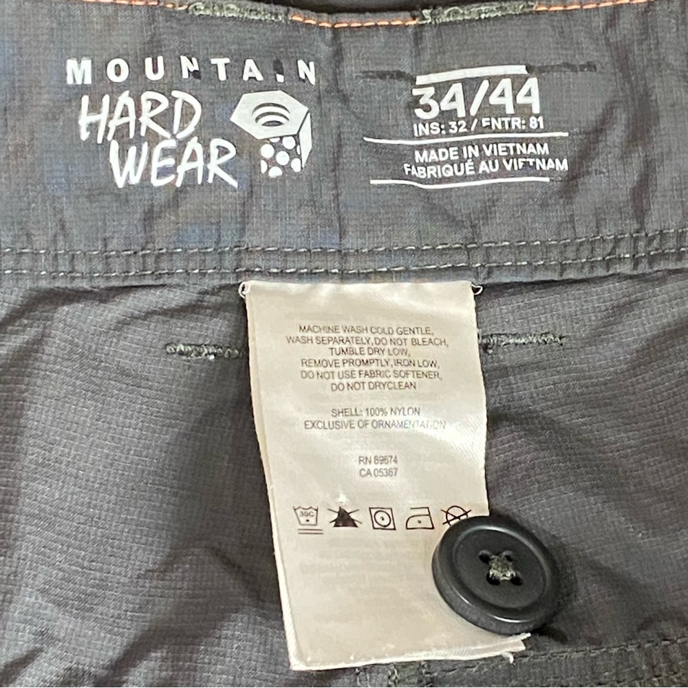 Mountain Hardware Mens Gray Convertible Utility Pants Size 34/44 - Picture 13 of 14